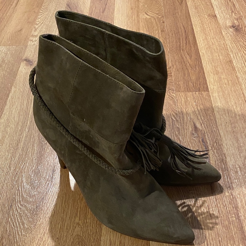Rebecca Minkoff Dark Brown Suede Heeled Boots
